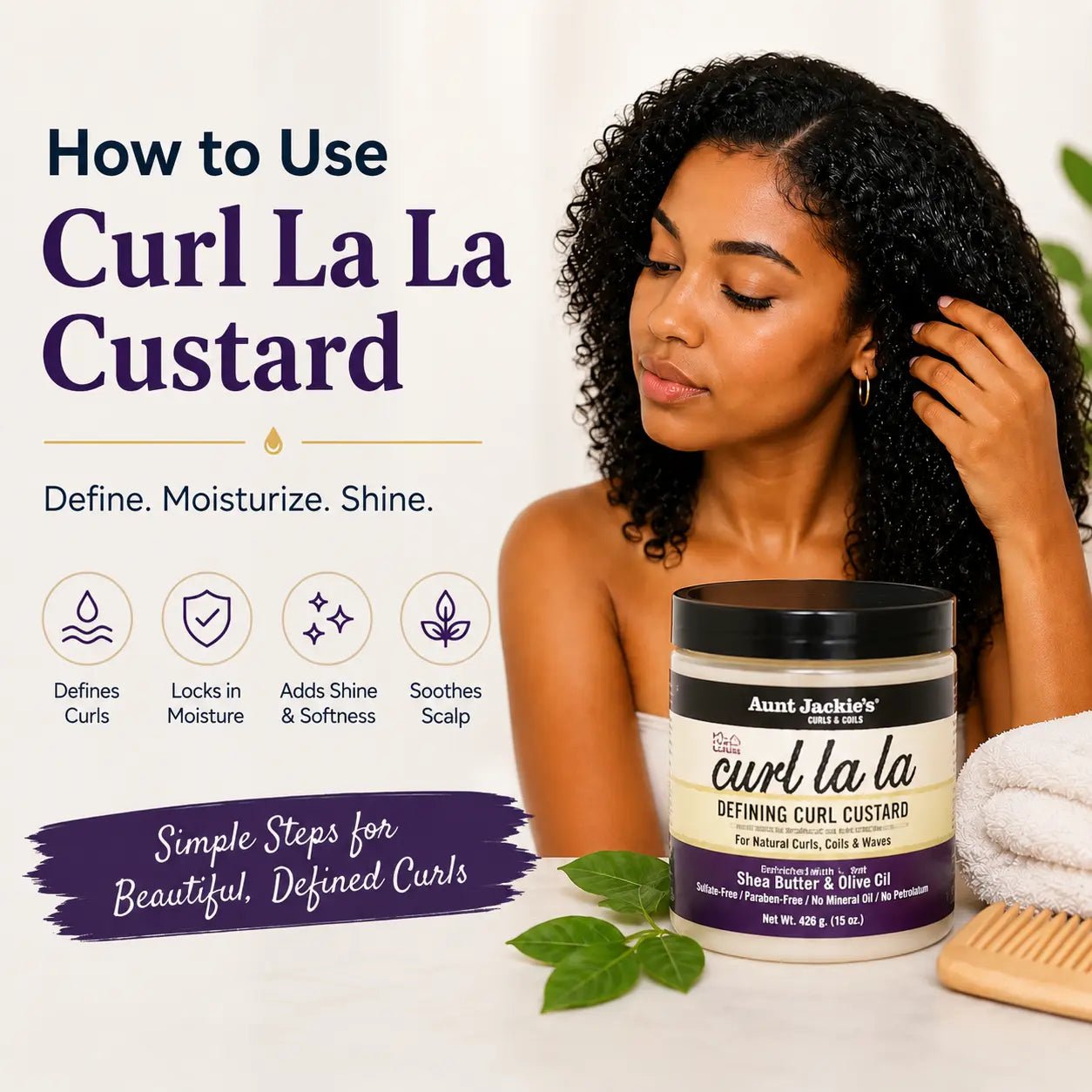 How to Use Aunt Jackie Curl La La Custard for Defined & Moisturized Curls - Beautiwala