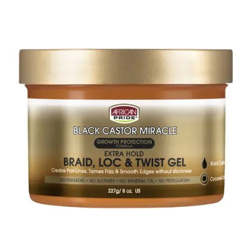 African Pride Black Castor Braid, Loc & Twist Gel 227g - Beautiwala