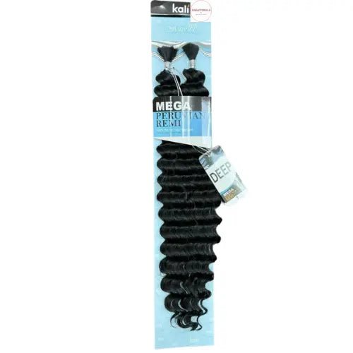 Kali Mega Peruvian Remi Deep Wave human hair blend in colour 1B Natural Black for boho braids