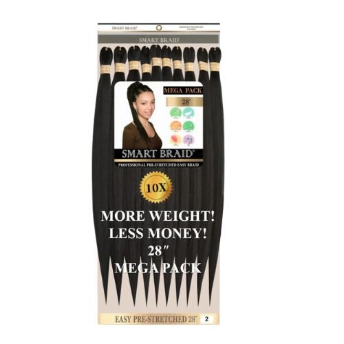 Smart Braid 10X PACK 28" Pre - Stretched For Braiding All Colors - Beautiwala