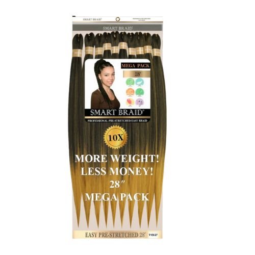 Smart Braid 10X PACK 28" Pre - Stretched For Braiding All Colors - Beautiwala