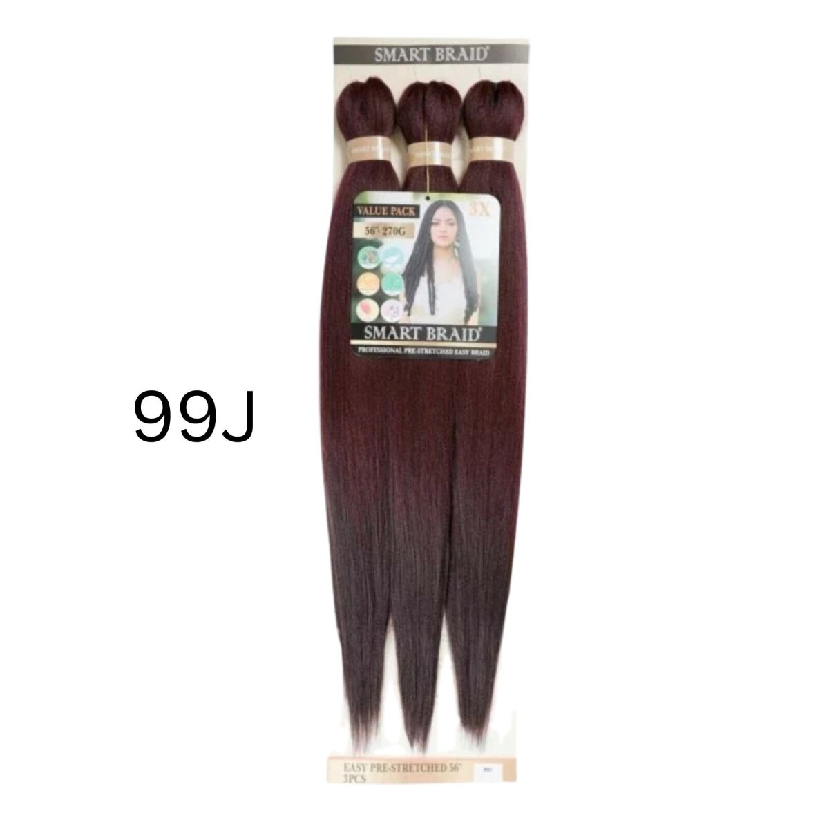 Smart Braid 3X PACK 28" Pre - Stretched For Braiding All Colors - Beautiwala